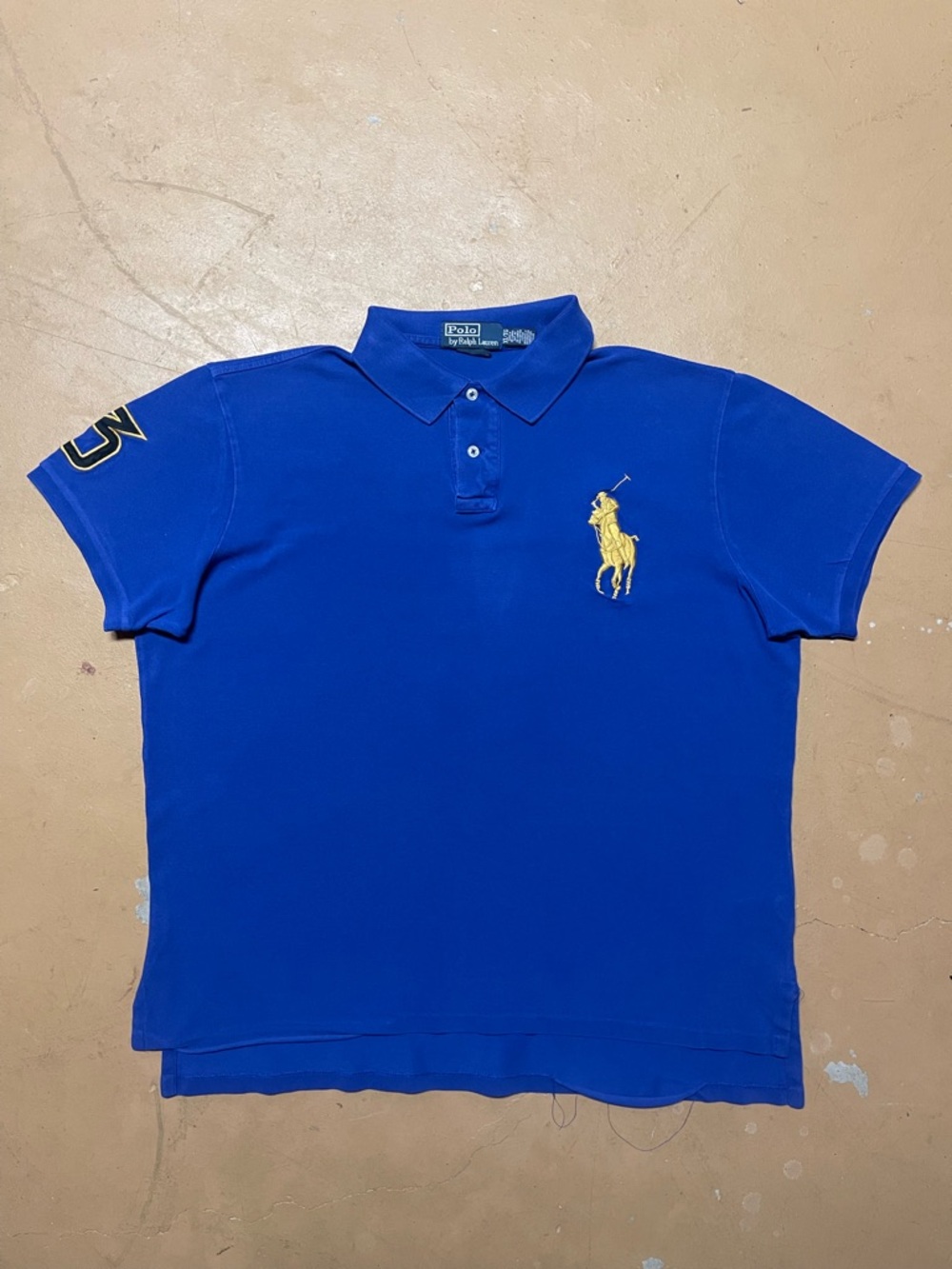 Vintage Polo Ralph Lauren Royal Blue Polo with Gold Big Pony XL
